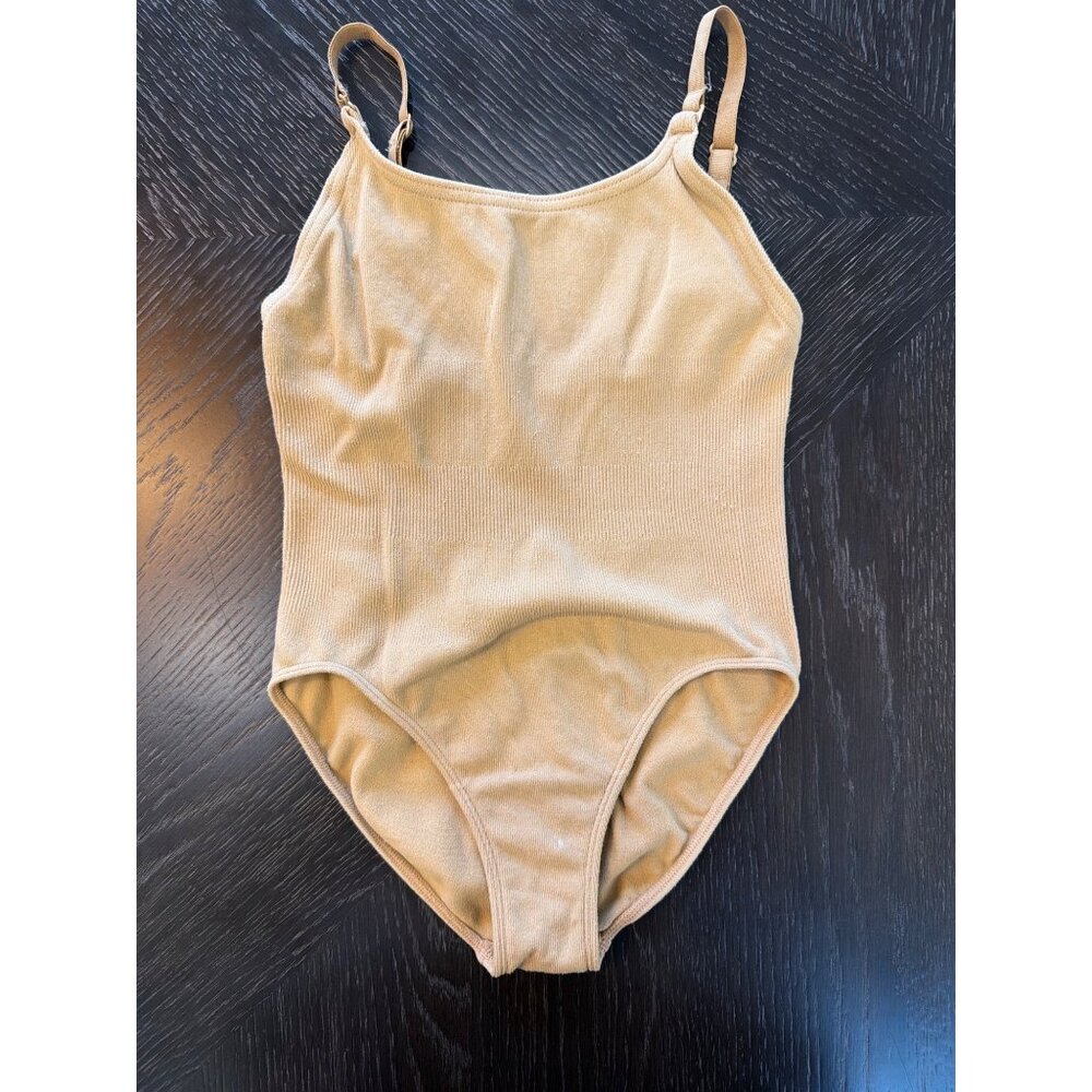 Revolution Child L Beige Dance Leotard Adjustable Straps Nylon/Spandex Blend Sty